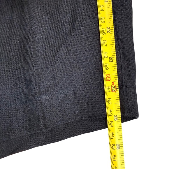 Quince 100% European Linen Pants 25" Deep Navy Wide Leg Crop Pull On Small - Picture 13 of 13